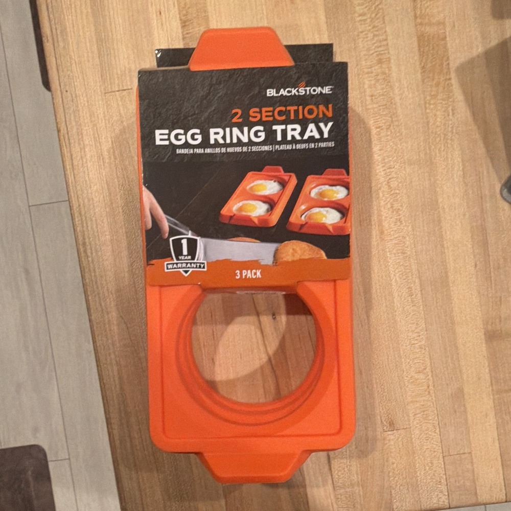 Blackstone Egg Ring Tray 2-Hole 3-Pack 3in Silicone Orange Dishwasher Safe